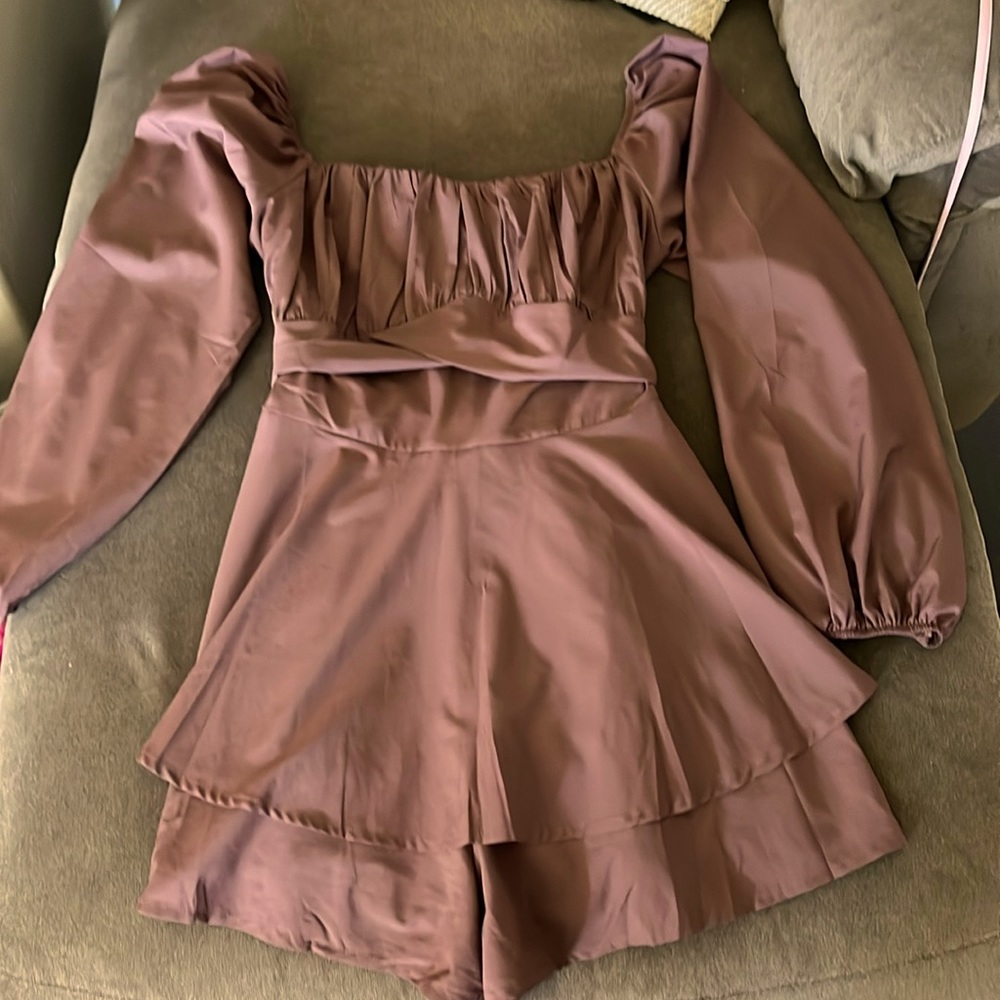 Super cute brown romper dress
